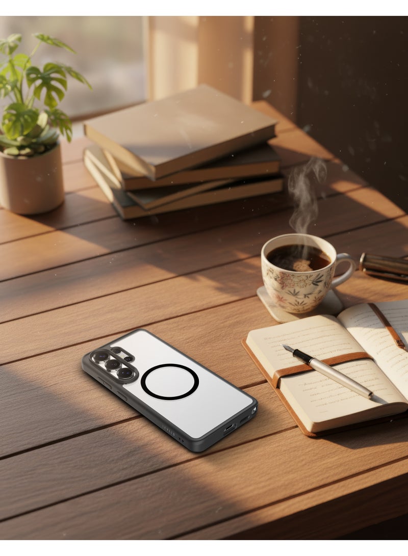 ليفيلو حافظة S26 Ultra MagSafe مطفية مع حواف مرتفعة للكاميرا والشاشة، طلاء مقاوم للخدش بدرجة 3H، إطار مقاوم للصدمات، ومختبرة لمقاومة السقوط من ارتفاع 5 أقدام. - Image 4